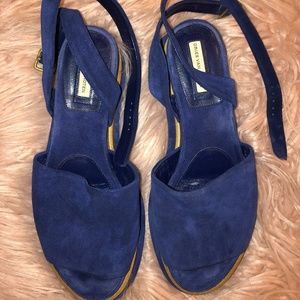 Dries Van Noten SS 2015 Blue Suede Sandals